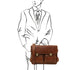 Ventimiglia - Leather multi compartment TL SMART briefcase with front pockets